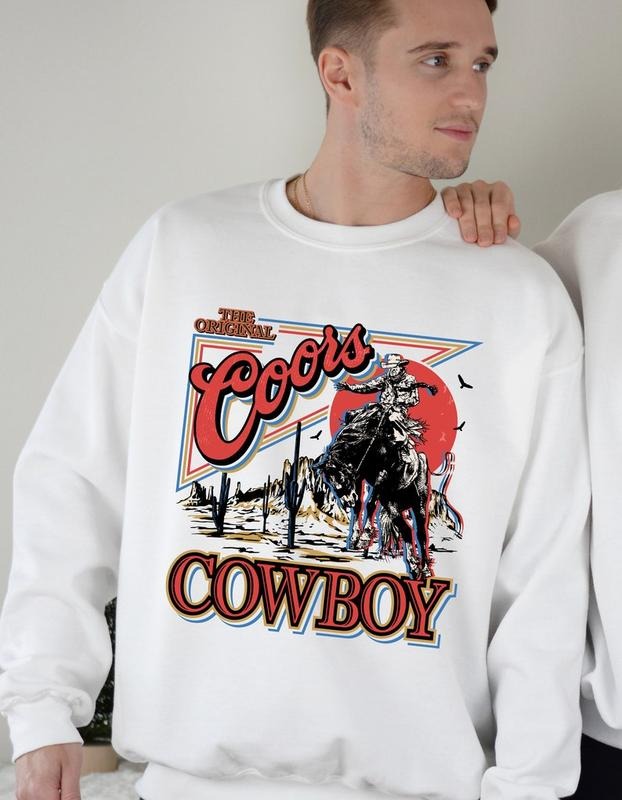 The Original Cowboy, Mens Beer Hoodie, Western Rodeo, Coors Beer, Western Sweatshirt, Vintage Cowboy Tee, Mens Trending T-shirt, sweater and Hoodie vintage shirt