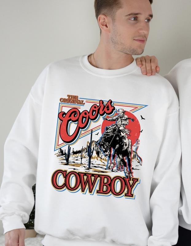 The Original Cowboy, Mens Beer Hoodie, Western Rodeo, Coors Beer, Western Sweatshirt, Vintage Cowboy Tee, Mens Trending vintage T-shirt, sweater and Hoodie cotton shirt
