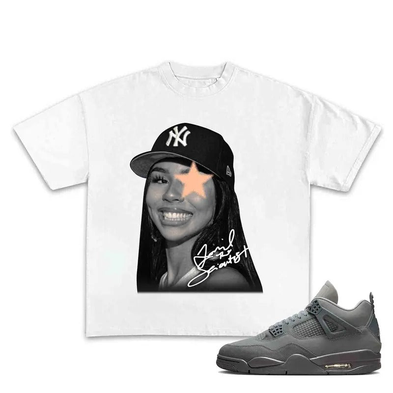 The Peach Star Scientist Shirt, Shirt to Match Sneaker 4s Retro Wet Cement, Cotton, Streetwear Menswear T-Shirt Top