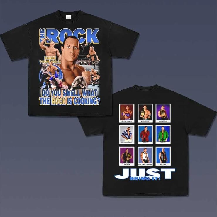 The Rock Vintage Graphic Tees, Wrestling Tshirt, WWE Shirts, Masters 2025 Merch, Unisex Vacation Outfits Men Clothing Gifts Women Streetwear