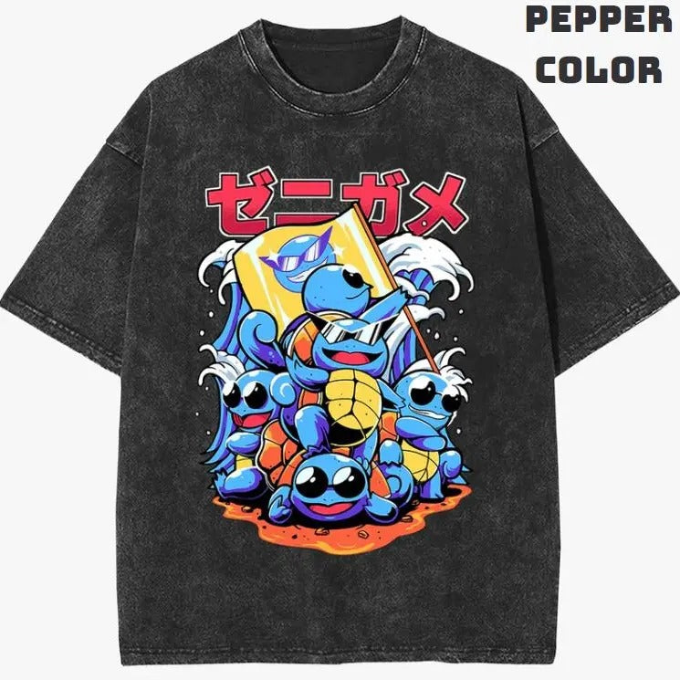 The Squirtle Squad Vintage Graphic Tees, Squirtle T-Shirt, Pokemon Shirts, Pokemon Stuff, Unisex Anime Manga Shirt Top Menswear