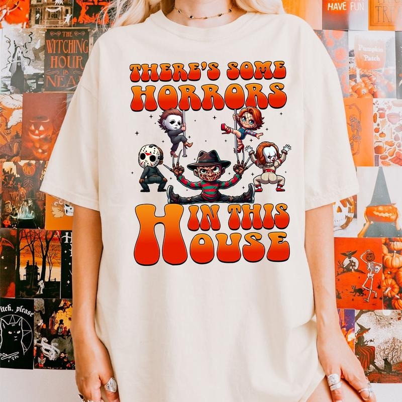 There's S0me Horrors In This House Shirt Five Horr0r Guys, Funny Horror Shirt, Halloween Shirt