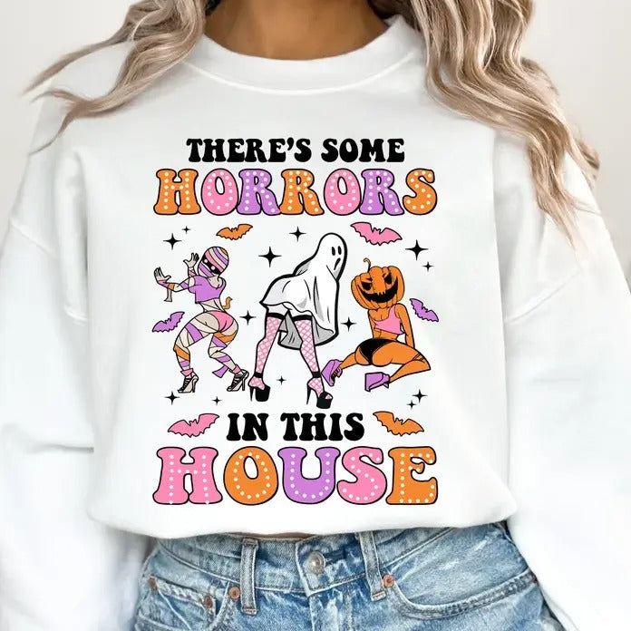 There's Some Horrors In This House, Retro Halloween, Funny Halloween Design, Spooky Vibes, Halloween Shirt Design, Halloween Vibes, Halloween Season, Halloween 2024, Funny Halloween