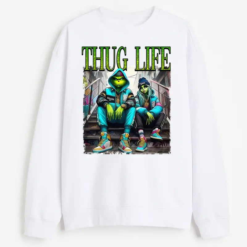 Thug Life Horror Movie Shirt, Green Monster Sweatshirt, Thug Life T-Shirt, Halloween Gangster Hoodie, Friend Horror Shirt, Hiphop Killer Shirt