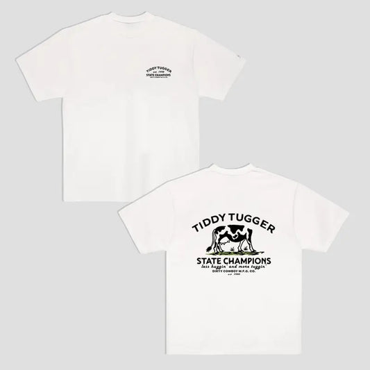 Tiddy Tugger 1990 State Champions Men's T-Shirt - Funny Meme Shirt - 100% Cotton - Crewneck