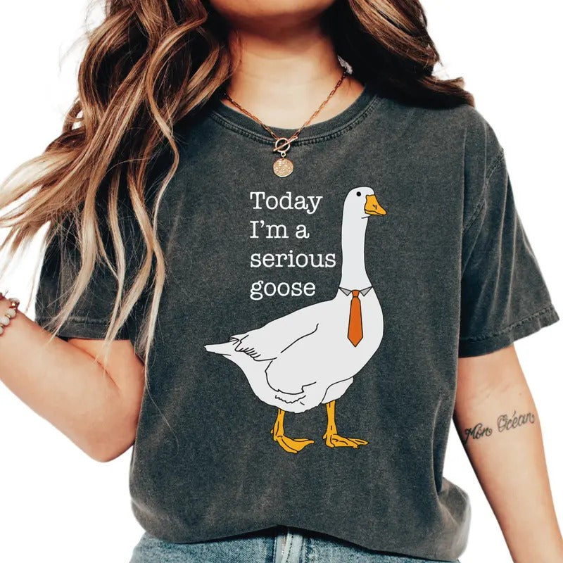 Today I'm A Serious Goose Shirt, Funny Goose Tee, Cute Goose Shirt, Goose Lover Gift, Unisex T-Shirt, Gifts For Friends Family, Short Sleeve Tee Shirt, Gifts For Birthday Fathers Day