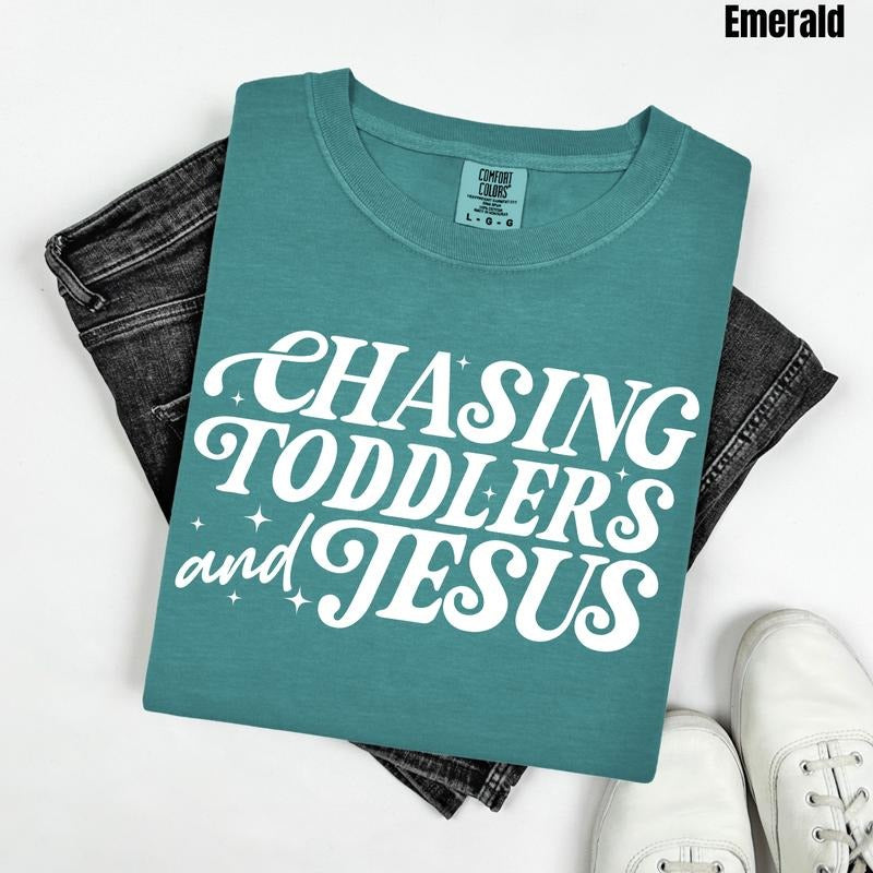 Toddlers & Jesus White Comfort Colors T-Shirt 'NLB'