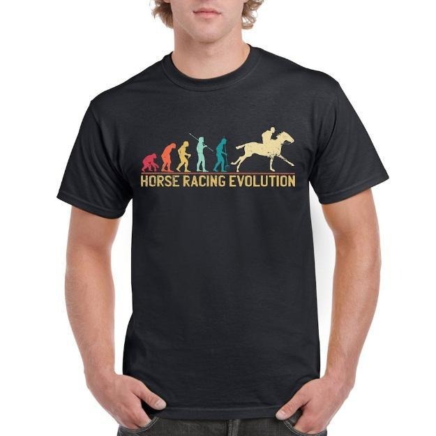 Top Gift T-Shirt for Dad: Evolution of Horse Racing Sports Cotton Comfort made in usa