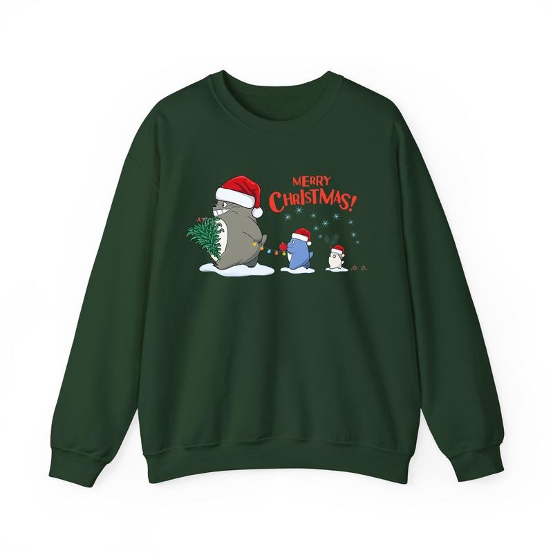 Totoro Christmas Sweatshirt, Studio Ghibli Shirt, Spirited Away, Miyazaki Hayao, Studio Ghibli Fans, Anime Christmas Sweatshirtstyle{n002}2