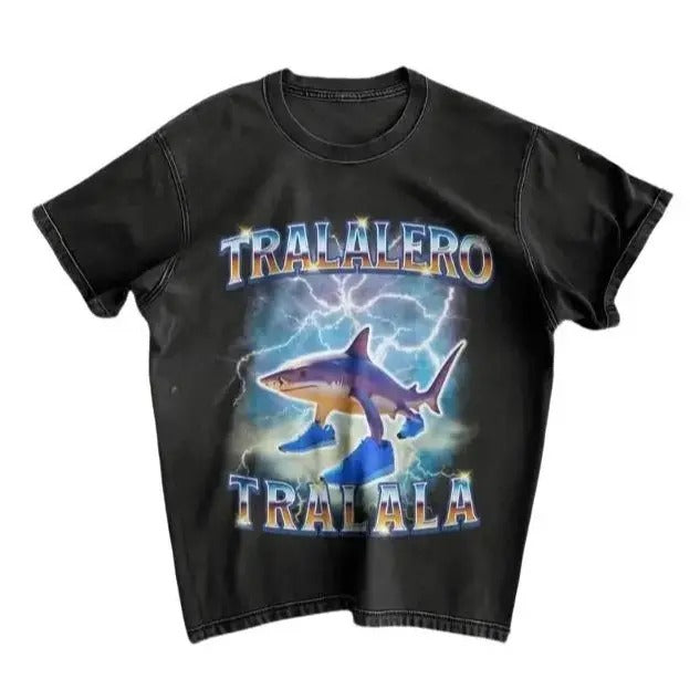 Tralalero Tralala Funny Shark Meme T-shirt, Shark With Shoes Meme Shirts, Italian Brainrot Animals Funny Shirt, Trending Tee, Memes Tee