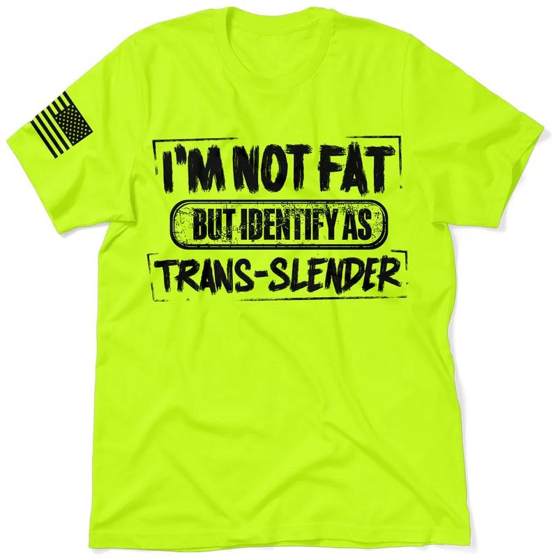 TransSlender - Hi Visibility Safety Yellow Work T-Shirt Jersey Menswear For Blue Collar Workers | Funny, Sarcastic | Graphic Tees Apparel
