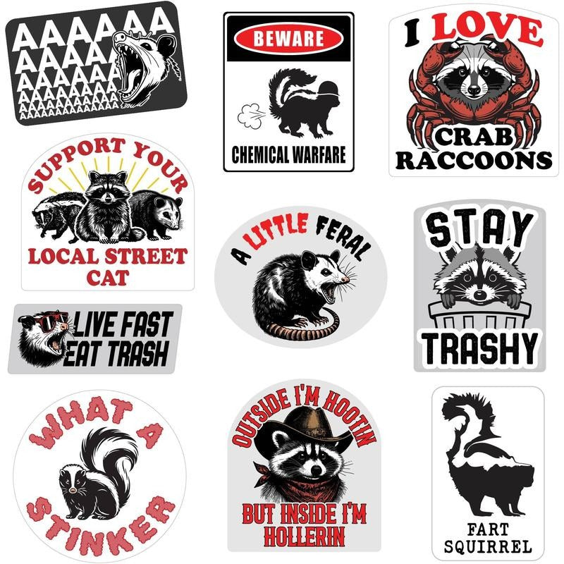 Trash Animals Sticker Extra Large Stickers for Adults Funny Adhesives with Memes Sarcastic Funny Animal Multi