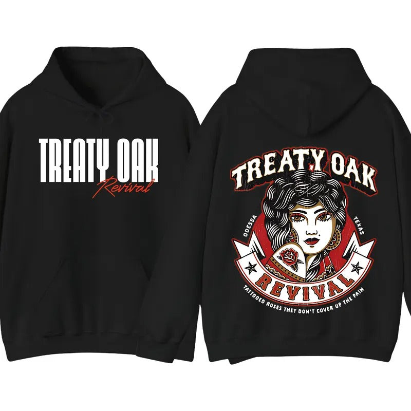 Treaty Oak Revival Shirt Hoodie, Featuring A Bold Treaty Oak Revival Devil Girl Design, Perfect For Those Who Love Music, Southern Rock Concert Gift