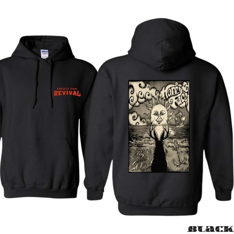 Treaty Oak Revival T-shirt Sweatshirt Hoodie - Artistic Sunface Design, Perfect for Travel and Exploration Enthusiasts, Providing Comfort and High Flexibility.