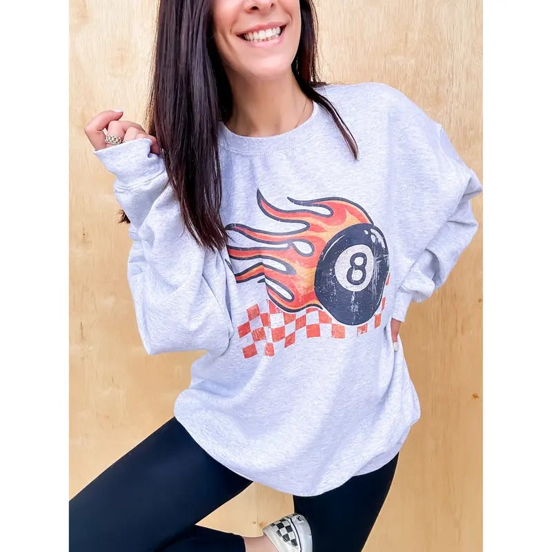 Trendy 8 Ball Graphic Top