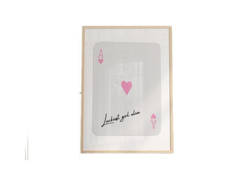 Trendy Ace Of Hearts Print, Lucky Girl Quote, Retro Wall Art, Retro Trendy Aesthetic Print, Playing Card Poster, Poster Prints No Frame, Gifts For Bestie Friend Wall Art Decor, Wall Art Home Decor, Art Posters, Gifts For Birthday Landscape Ornaments