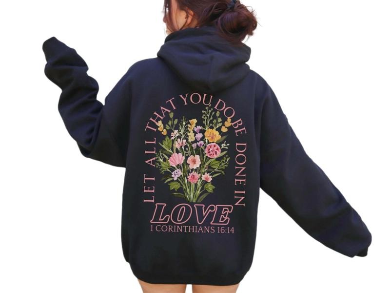 Trendy Christian Sweatshirt, Bible Verse Hoodie, Jesus Loves You, Aesthetic Faith Apparel, Back To School Gift, Unisex Crewneck Pullover Tee, Classic Streetwear