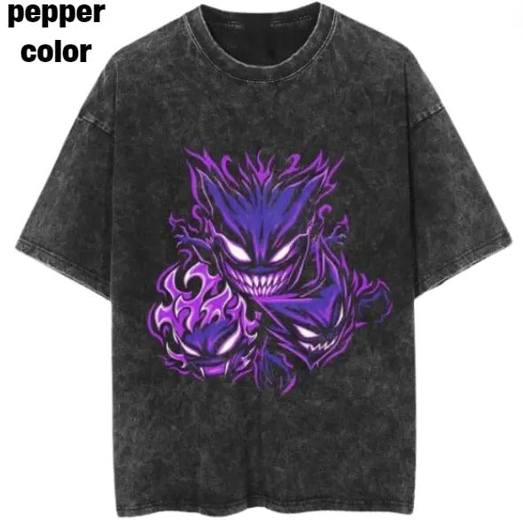 Triple Threat Gengar Vintage Tee, Gengar T-Shirt, Pokemon Graphic Tees, Unisex Anime Shirt, Sweatshirt Menswear Womenswear Streetwear