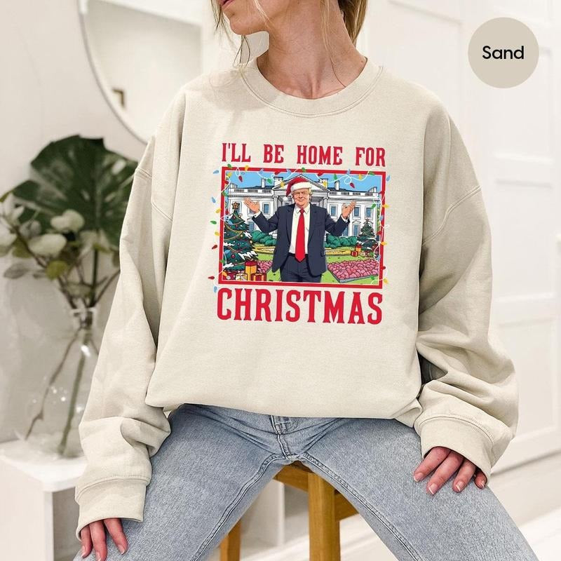 Trump Christmas Sweatshirt, Funny Trump Long Sleeve Tshirt, Humorous Trump Christmas Hoodies, Trump Won Cotton Crewneck