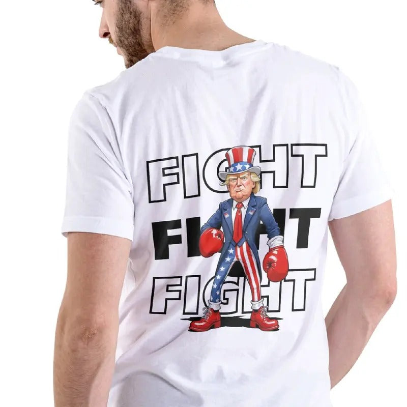 Trump Fight Fight Fight Men's T-Shirt, Menswear Crewneck, Cotton maga shirt trump vance t shirt funny meme