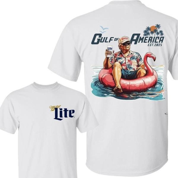 Trump Gulf of America with Miler Lite Shirt, Gulf of America Shirt, Summer 2025 Tee, Graphic Tee For Men, For Women