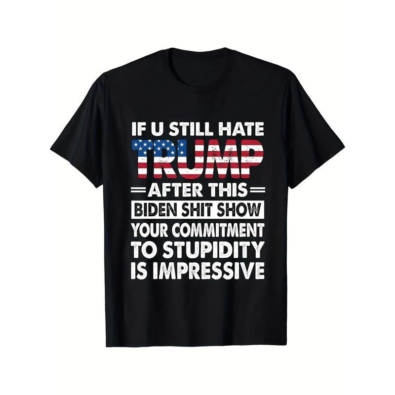 Trump Printed T-shirt Men's Casual Round Neck T-shirt Trump Voting Shirt 2024 T-Shirt Creative Voting Shirt Make America Great Again Shirt Take America Back Shirt Cotton Shirt Street Short Sleeve Cotton Shirt Funny Trump Shirts Made In USA made in usa