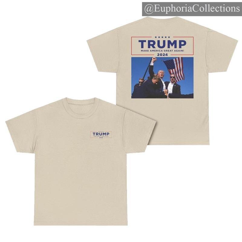 #Trump Rally Shooter Unisex Tshirt, 2-Sided American Funny Graphic Tee Shirt 2024 Elections, Classic Casual Top Menswear Womenswear , Retro Chic Tee