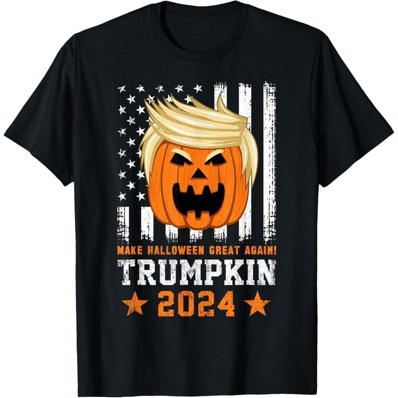 Trumpkin 2024 USA Make Halloween Great Again Funny Trump T-Shirt made in usa