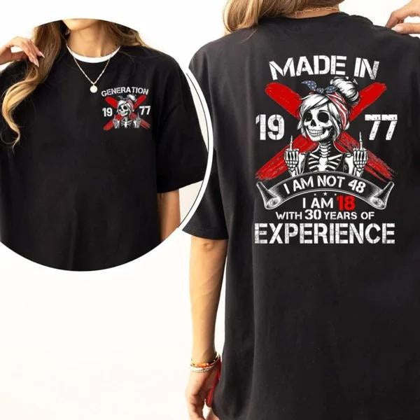 Two-sided Custom Gen X T-shirt, I Am 18 With Years Of Experience Proud Member Of The Fck Your Feelings 1965 - 1980 Hoodies, Inspired Funny Saying Sarcasm Quote Sweatshirts, Badass Generation FAFOT Tees