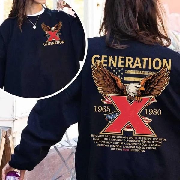 Two-sided Customize Gen X Eagles T-shirt, Skull Proud Member Of The Fck Your Feelings 1965 - 1980 Hoodies, Inspired Funny Saying Sarcasm Quote Sweatshirts, Badass Generation FAFOT Tees