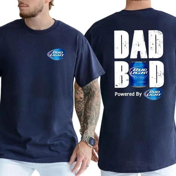 Two-sided Dad Bob Powered By Bud Light T-shirt, Father's Day Gifts, Papa Tee, Funny Summer Graphic Tee, Trendy Outdoors Beer Lover Sweatshirt, Unisex Hoodie