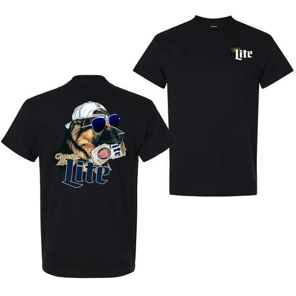 Two-sided Miller Lite Hunting Dog T-shirt, Funny Summer Graphic Tees, Trendy Outdoors Beer Lover Sweatshirt, Unisex Hoodie