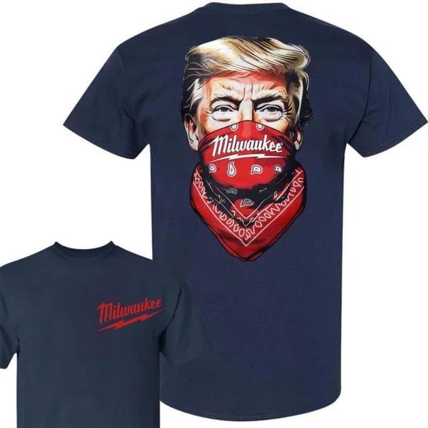 Two-sided Trump Milwaukee Bandana T-shirt, Funny Summer Graphic Tee, Trendy Outdoors Beer Lover Sweatshirt, Unisex Hoodie