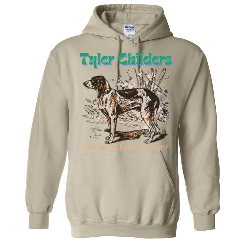 Tyler Childers Can I Take My Hounds to Heaven? Graphic Hoodie Comfort Fit Unisex for Country Music Fans, Rustic Dog Graphic Sweatshirt Fabric Fleece