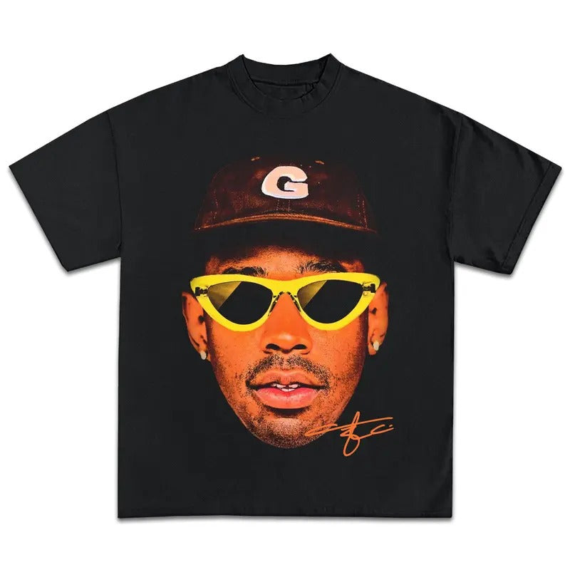 Tyler The Creator Shirt Big Face Vintage Rapper Graphic Tee Hip Hop Y2k Merch Men Women Menswear Top Medium Stylish