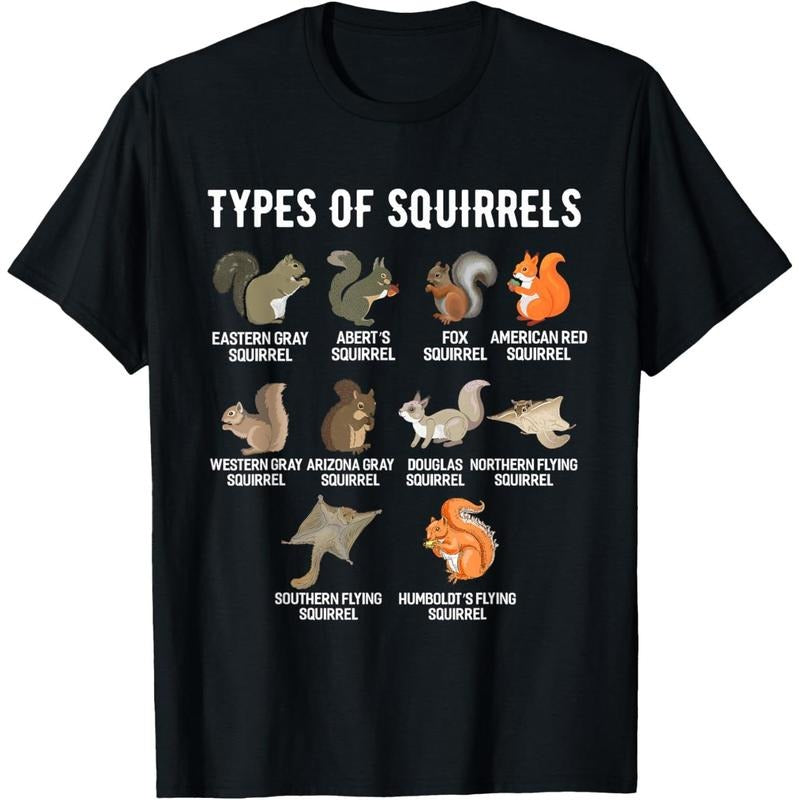 Types of Squirrels Shirt Funny Squirrel Shirt Cute Squirrel T-Shirt made in usa