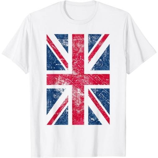 UK T Shirt Women Men | Vintage Retro British Union Jack Flag T-Shirt Made in USA