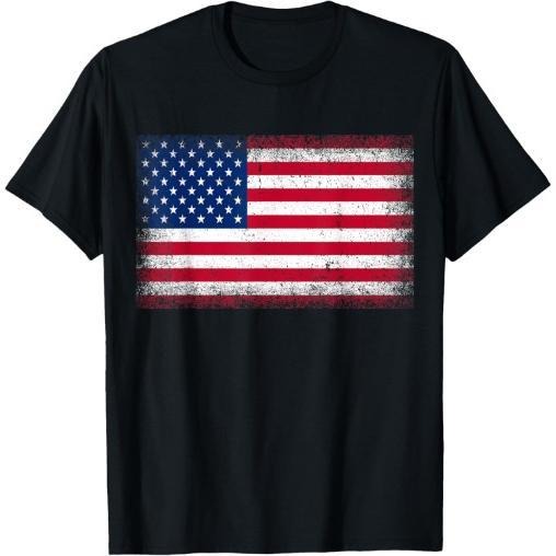 US Flag 4th of July USA Flag American Flag T-Shirt Made in USA