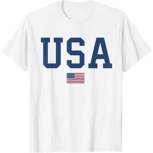 USA Men Kids American Flag Patriotic 4th of July T-Shirt Made in USA