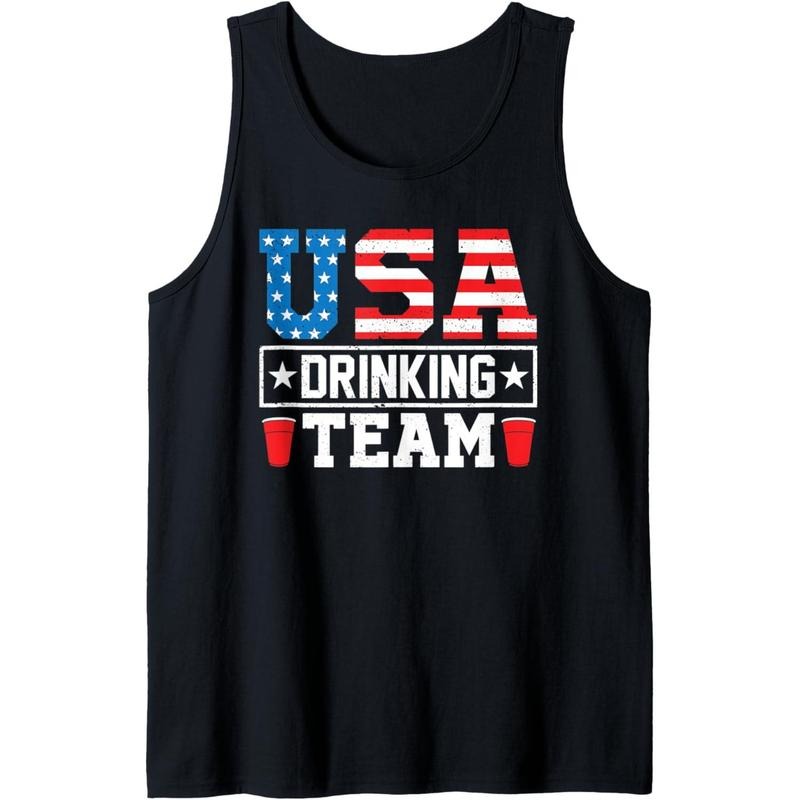 USA Drinking Team Funny Drinking Beer Lover Gift Tank Top