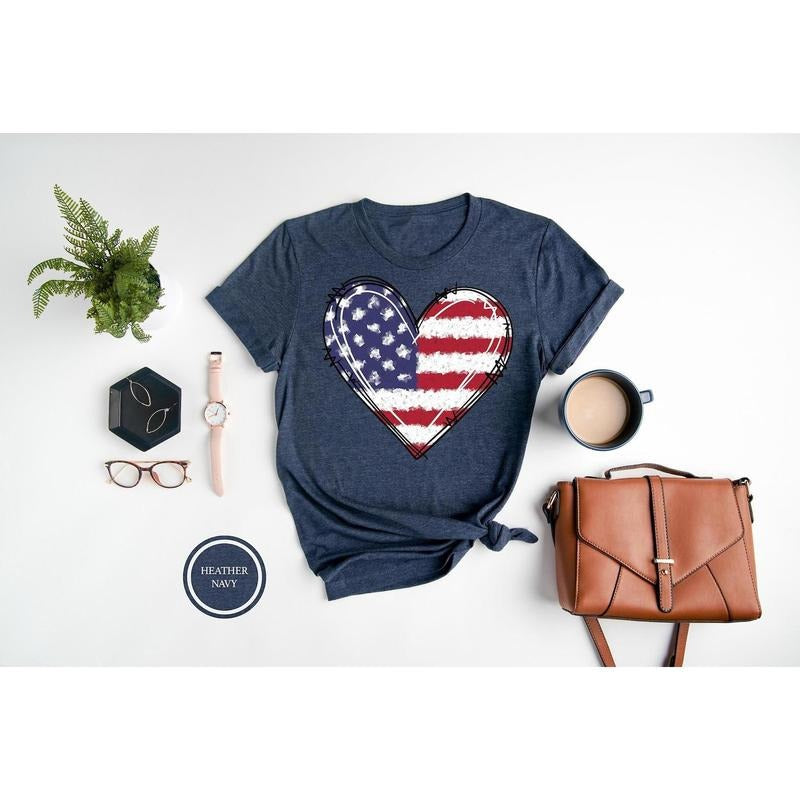 USA Flag Heart T Shirt, Patriotic Sweatshirt, 4Th Of July Shirt, American Flag Shirt, Usa Flag Shirt, Fourth Of July Tee, Usa Shirt, Flag Heart Tee