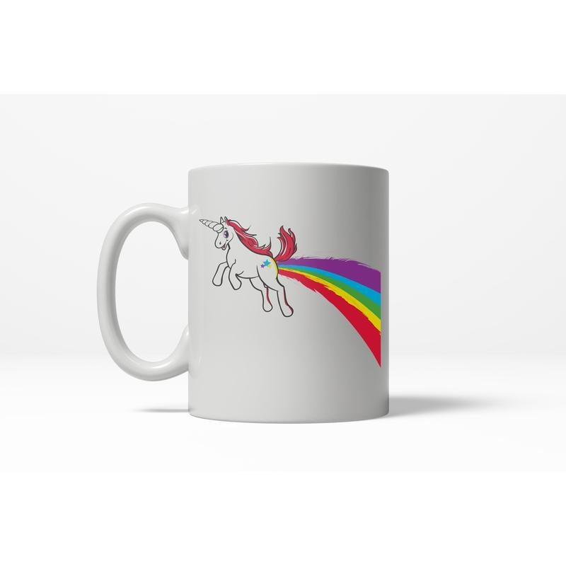 Unicorn Farting Funny Rainbow Magical Ceramic Coffee Drinking Mug - 11oz Funny Coffee Mugs Ceramic Printed Drinkware Cup