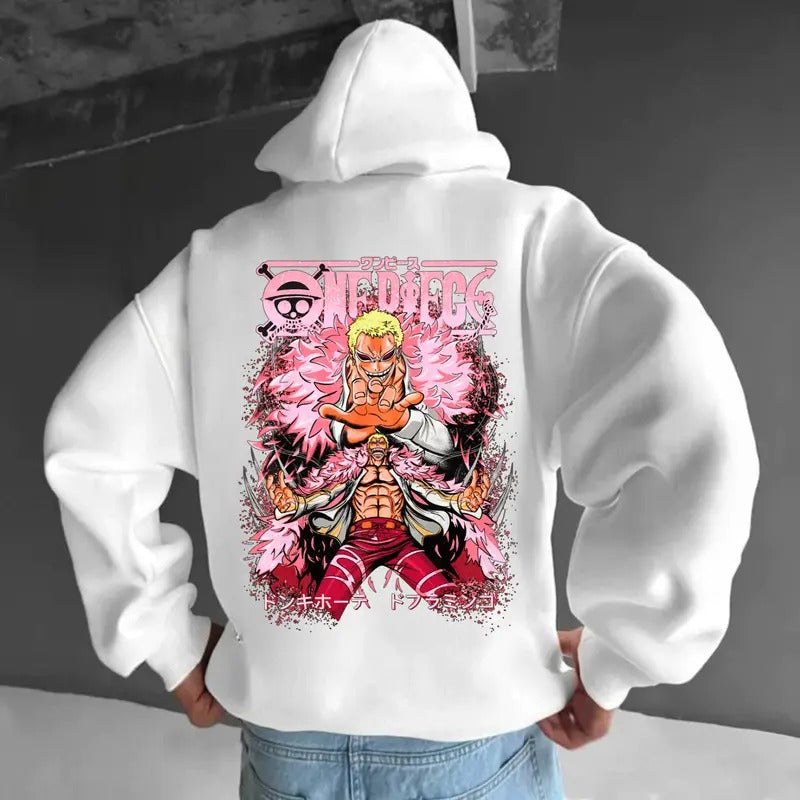 Unisex Donquixote Doflamingo One Piece Hoodie, 90's Anime Shirt, Anime One Piece Shirt, Luffy Zoro Sanji Shirt, Anime Manga Shirt, Gift For Fans Anime Lover, Menswear Top For Gym, Cotton Menswear, Graphic Anime Tee