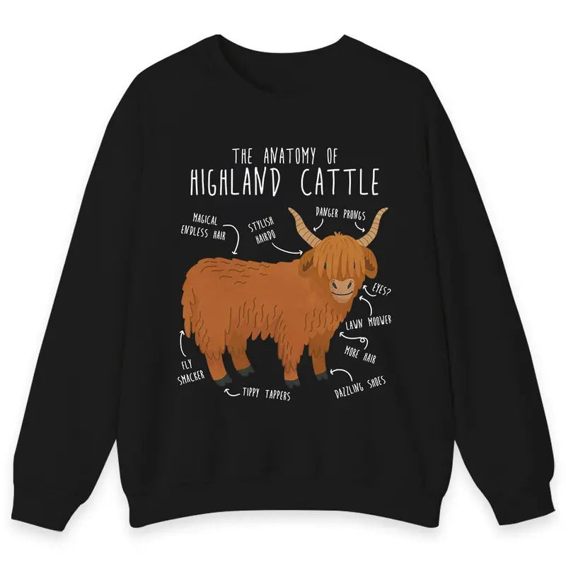 Unisex Funny Highland Cow T-Shirt , Sweatshirt and Hoodie