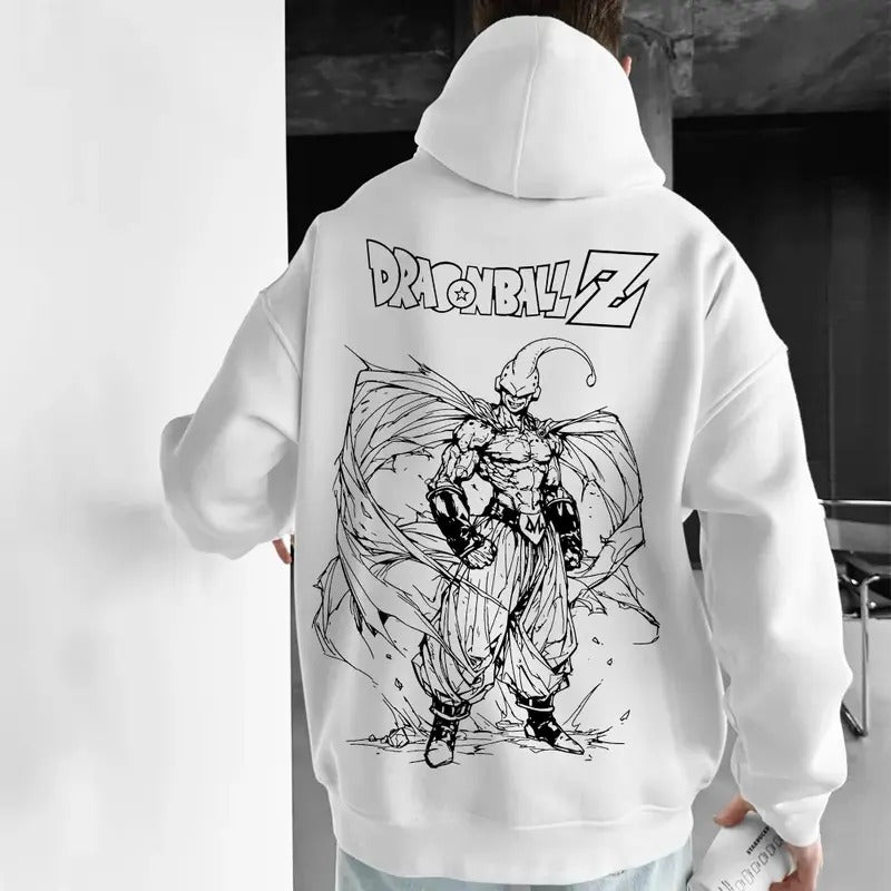 Unisex Majin Buu Graphic Print Hoodie, Casual Dragon Ball Hoodie, Manga Hoodie For Men, Best Anime Hoodie, Gift For Anime Lovers, Anime Printed Shirt, DB Gift For Fans, Gift For Him, Gift For Her V1