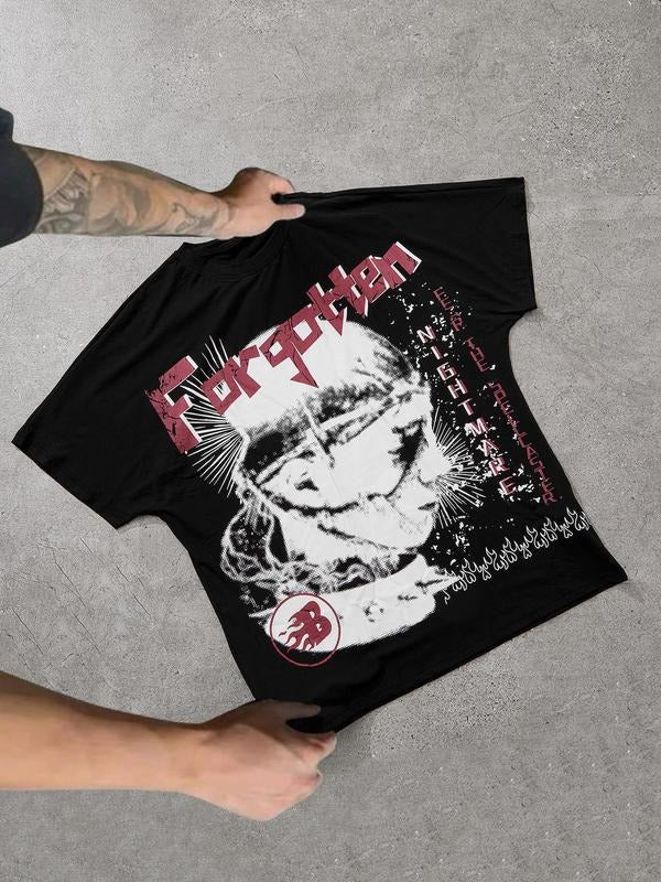 Unisex's Graphic Print Round Neck Tee, Regular Fit Casual Short Sleeve T-shirt, Men's Summer Top for Daily Wear, Tropical