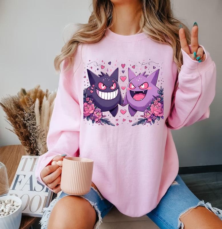 Valentine Gengar T Shirt Sweatshirt, Gengar Lover, Gengar Valentine Shirt, Pokemon Gengar T-Shirt, Anime Gift, Gengar Shirt, Gengar Pokemon Sweatshirt, Anime Pokemon TShirt Sweatshirt, Gengar Ghosts, Valentine Shirt, Valentine Giftsstyle{n002}3