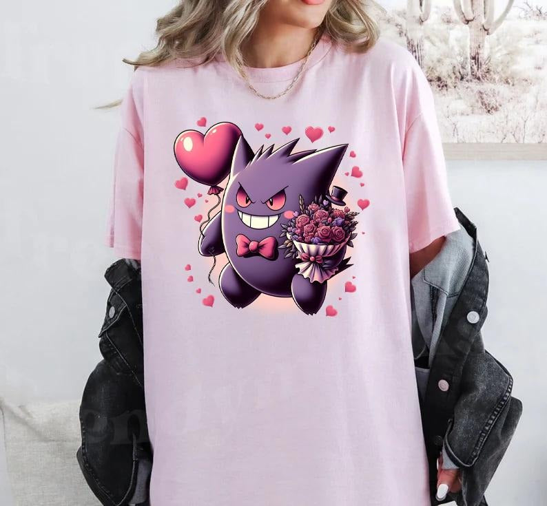 Valentine Gengar T Shirt Sweatshirt, Gengar Lover, Gengar Valentine Shirt, Pokemon Gengar T-Shirt, Anime Gift, Gengar Shirt, Gengar Pokemon Sweatshirt, Anime Pokemon TShirt Sweatshirt, Gengar Ghosts, Valentine Shirt, Valentine Giftsstyle{n002}4
