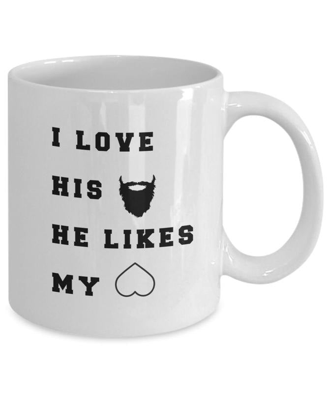 Valentine's Day Gifts, I Love His Beard He Likes My Butt Mug, His And Hers Gift, Funny Couple, Valentines Day, Gift For Spouse, Gift Girlfriend, Valentines Coffee Mug, 11oz 15oz Ceramic Cup, Gifts For Valentines Day, Vday, Lovers Drinkware Printed