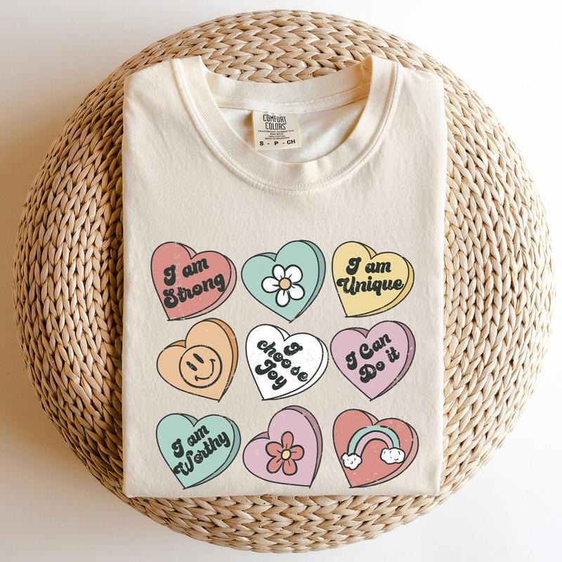 Valentine's Sweet Hearts, Candy, Comfort Colors Tshirt, Valentine's Day, Valentine's Day Comfort Colors Tshirt, Women's Graphic Tee, Love, Heart, Cupid